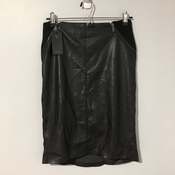 NEW Guest high waist zip up pencil skirt black size US 2 - Picture 1 of 9
